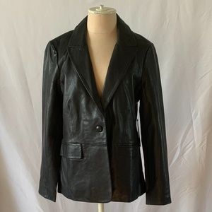 Bagatelle Leather Single-Button Blazer